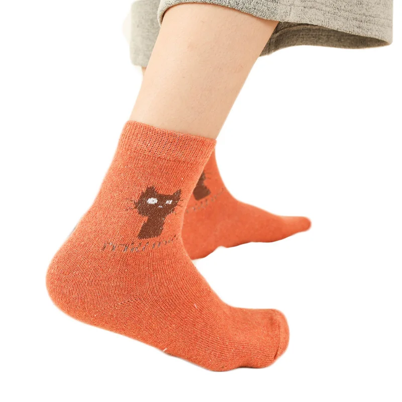 2 пары новых женских шерстяных носков с кроличьими ушками Длинные полосатые