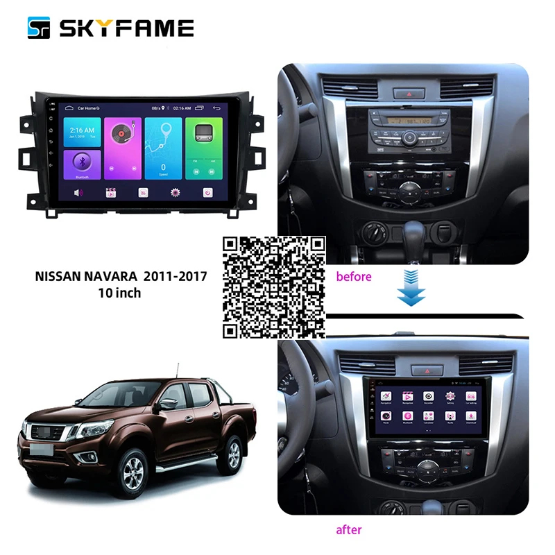 

SKYFAME 4G+64G Car Radio Stereo For Nissan Frontier Navara D40 2011-2017 Android Multimedia System GPS Navigation DVD Player