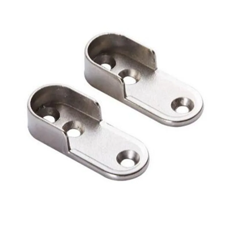 

2Pcs / Set Three-hole Clothes Bracket Wardrobe Clothing Flanged Tube Holder Thickening Closet Rod Pole End Bracket Console Stand