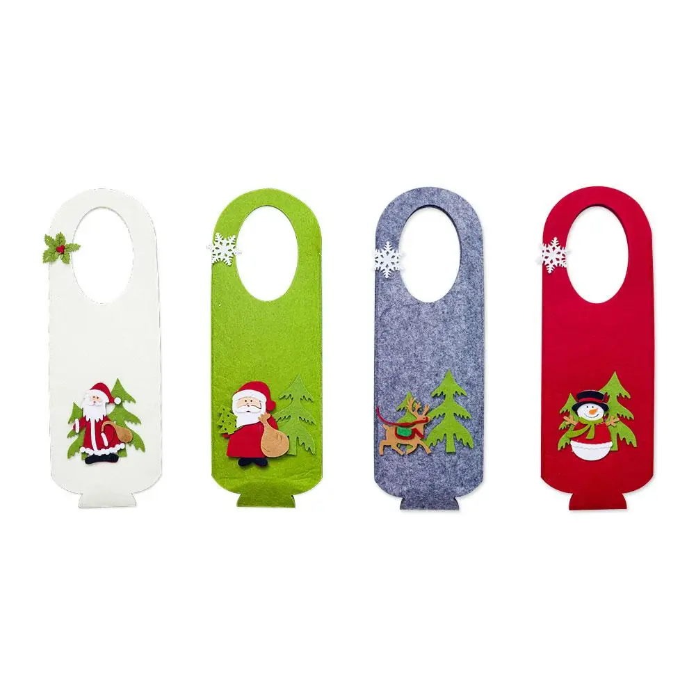 Рождественская крышка для бутылки с красным вином мультяшный Войлок винная