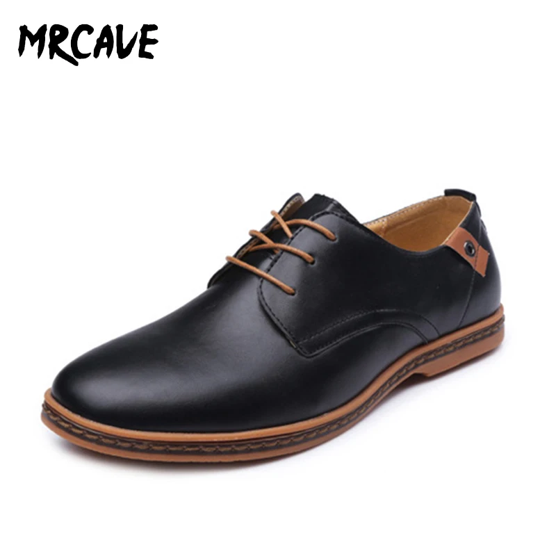 MRCAVE/Повседневная кожаная мужская обувь модные мужские туфли на плоской подошве с