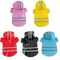 summer outdoor puppy pet rain coat m l hoody waterproof jackets pu raincoat for dogs cats apparel clothes with reflective strips
