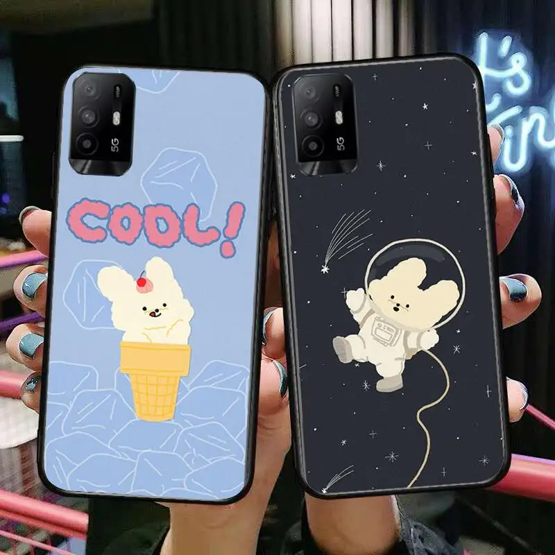 

Cute cartoon rabbitFor Realme C3 Case Soft Silicon Back cover OPPO Realme C3 RMX2020 Coque Capa Funda find x3 pro C21 8 Pro a91