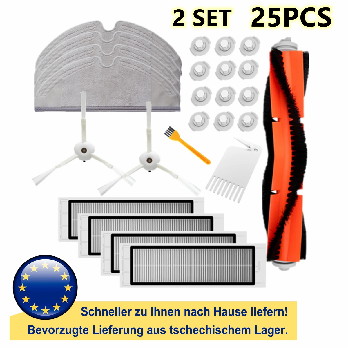 

50PCS Mi Robot Vacuum Cleaner Parts Replacement Kit for Xiaomi Robo2 Robot S50 S51 Main Brush Filters Side Brushes Accessories