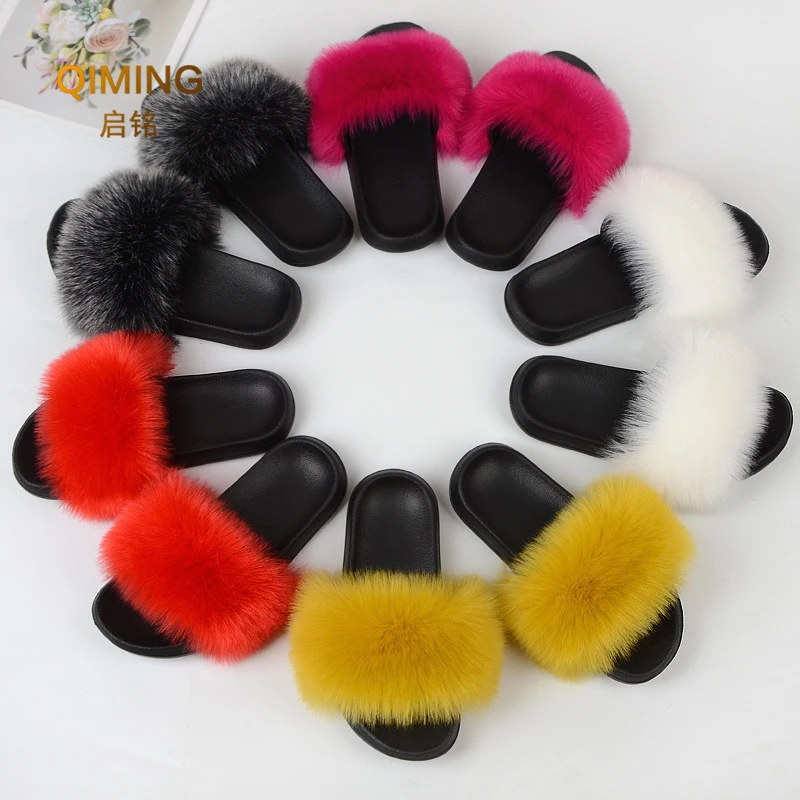 Шлепанцы женские из искусственного меха сланцы искусственный мех пушистые