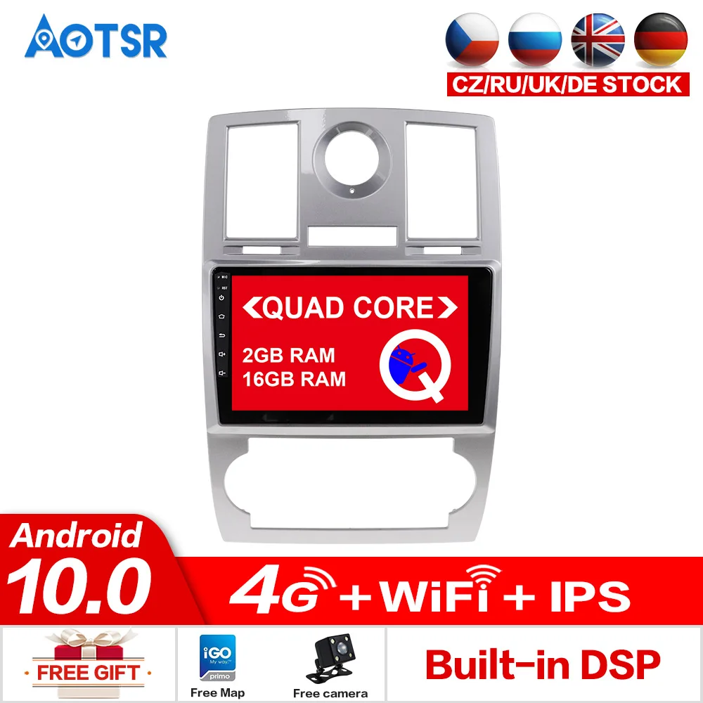 Автомобильный мультимедийный плеер AOTSR Android 10 0 для Chrysler 300C Jeep Dodge 2004-2014 GPS ГЛОНАСС