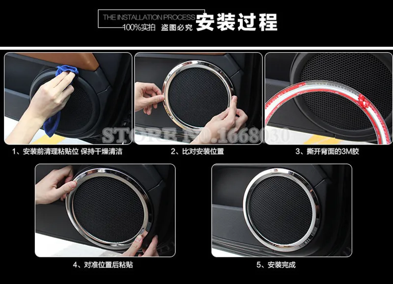 

Interior Car Door Speaker Decorative Cover Trim For Jeep Patriot 2011-2015 4pcs Car accesories interior Car decoration