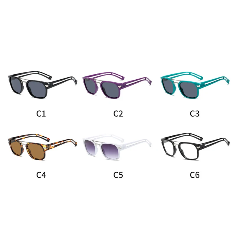 

New Fashion Square Double Beam Sunglasses Robert The Same Sunglasses Personality Trend Men and Women Wild Glasses