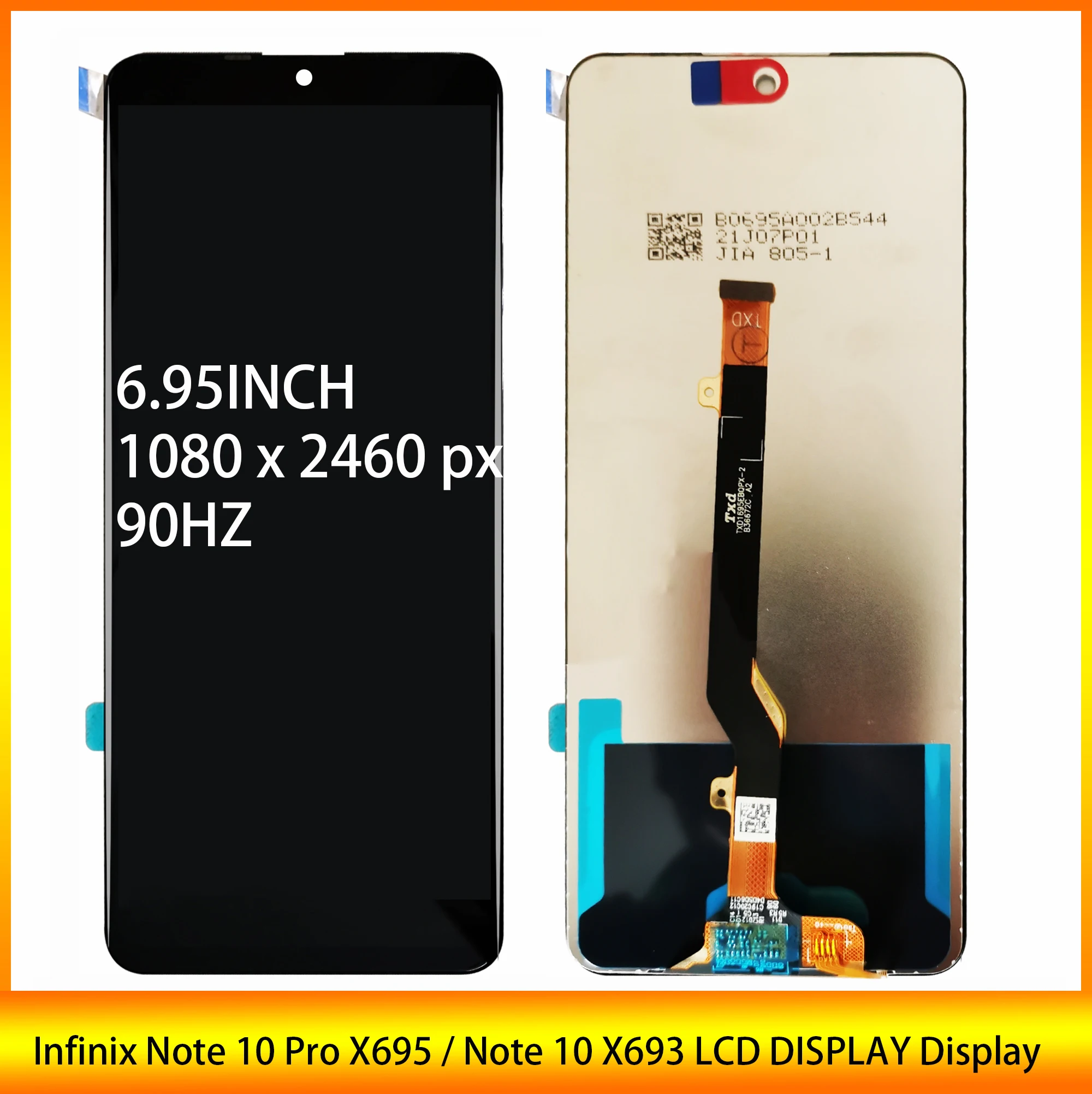 

High Quality 6.95 " For Infinix Note 10 Pro X695 / Note 10 Pro NFC X695C LCD Display Touch Screen Digitizer Assembly Repla