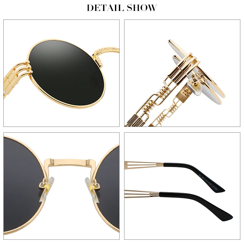 Мужские брендовые винтажные Круглые Солнцезащитные очки новые серебристые