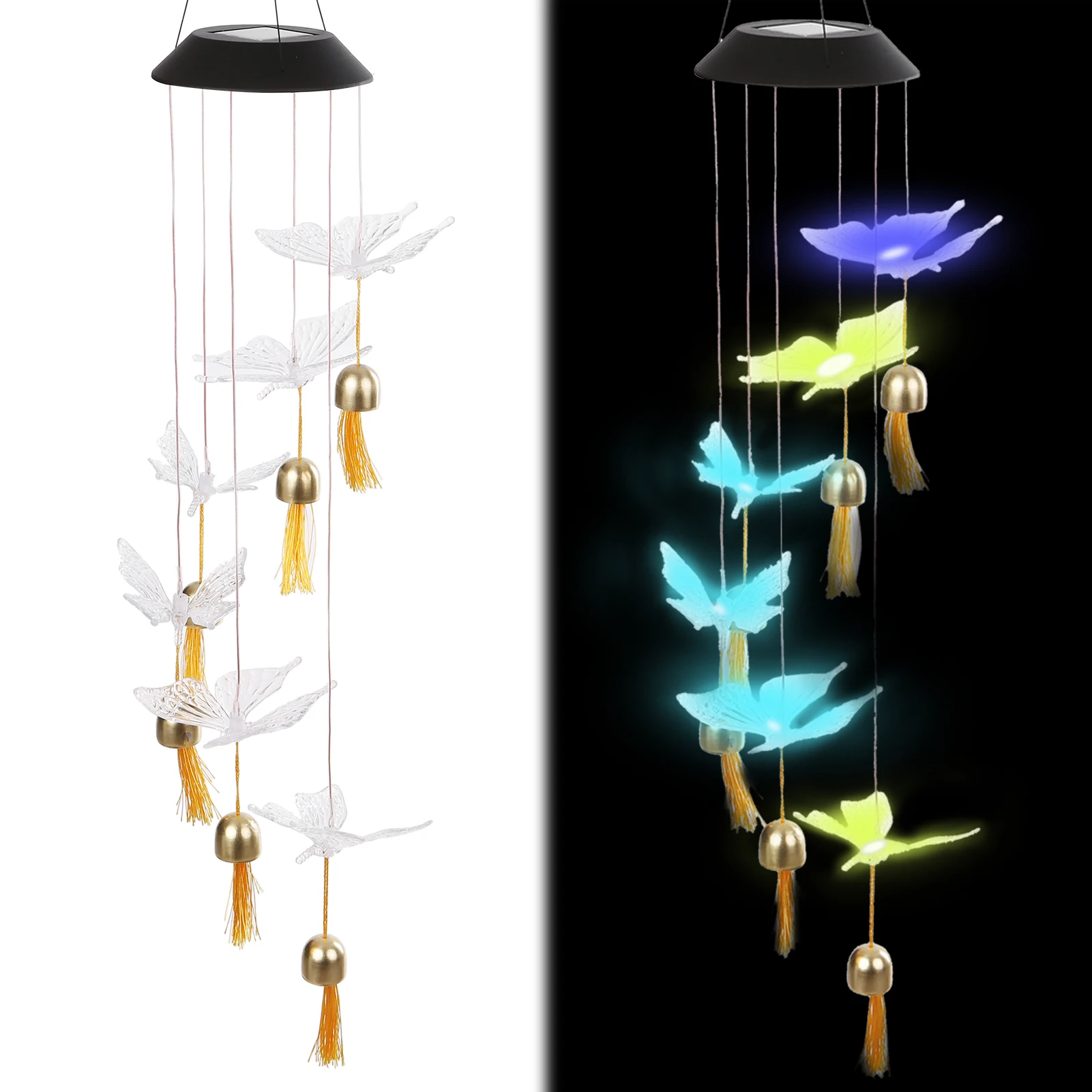 

Ветряная лампа на солнечной батарее, наружный цветной водонепроницаемый подвесной декоративный светильник для двора, сада