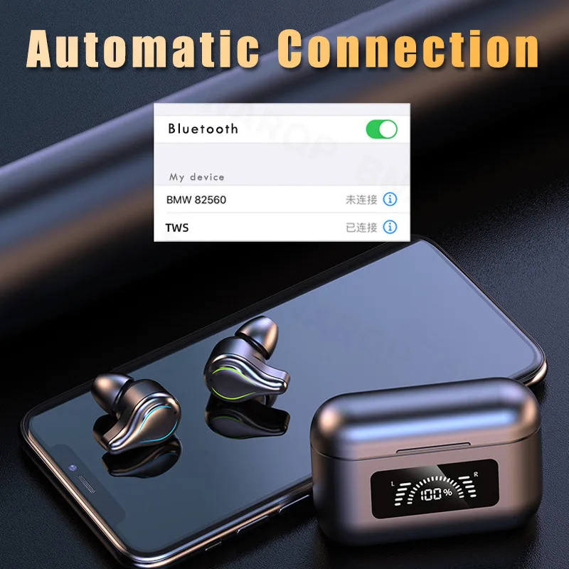 Wireless Sport Headphones Waterproof Earphones Noise Cancelling 9D Stereo Sports Earbuds Headsets With Microphone | Электроника