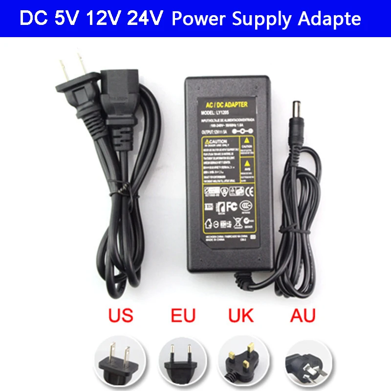 AC100-240V постоянного тока 5 В 12 24 Питание 1A 2A 3A 4A 5V 6A 8A 10A светодиодный трансформатор