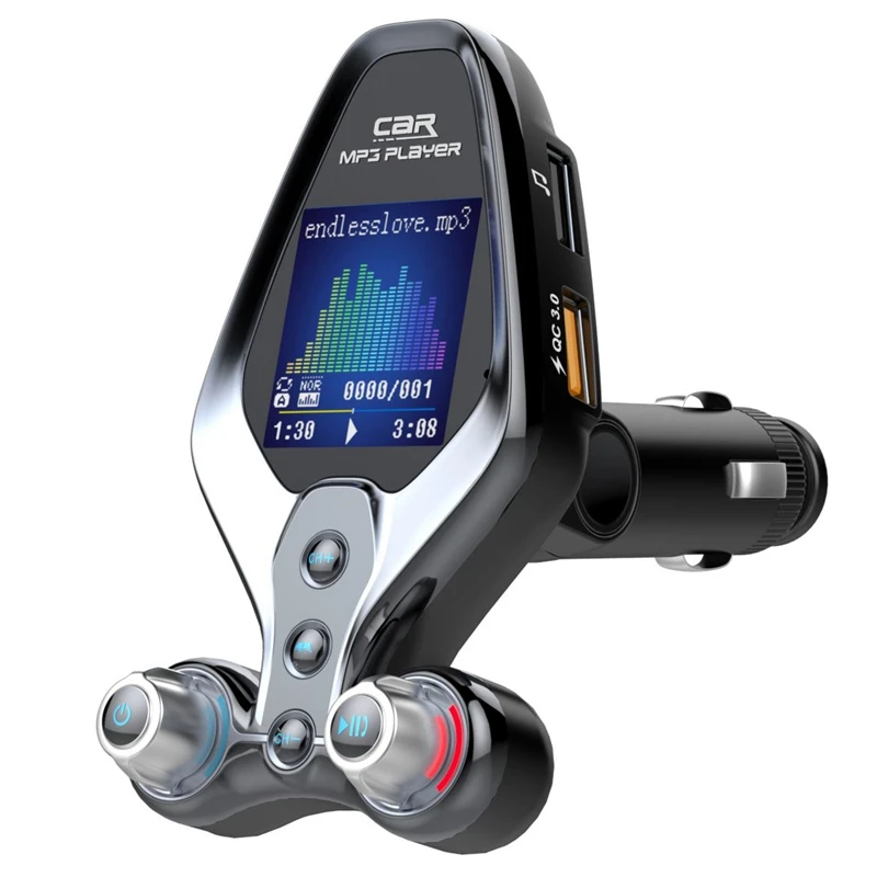 

FM-трансмиттер автомобильный с поддержкой Bluetooth 5,0 и двумя USB-портами