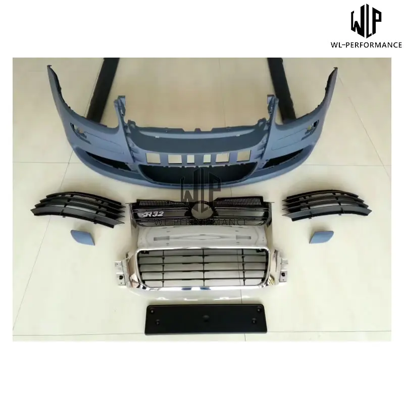 Высококачественный Неокрашенный передний бампер из искусственной кожи с