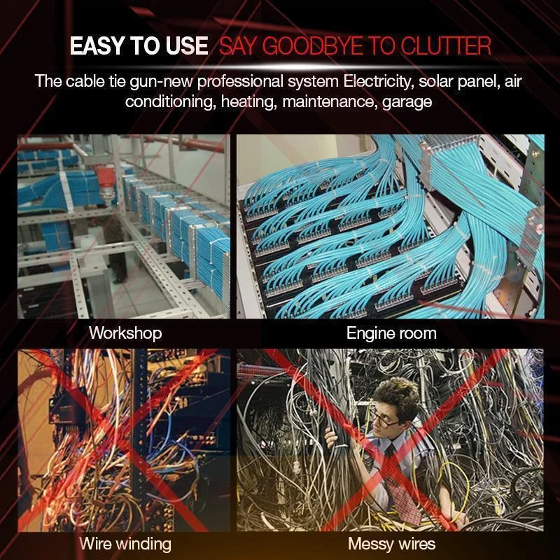 

Portable Nylon Cable Tie Gun Automatic Tensioning Cable Tie Gun Fastening and Cutting Duty Cable Zip Ties Hand Tool