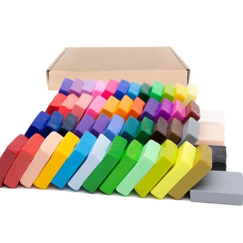 

50 Colors Polymer Clay, DIY Soft Molding Craft Oven Baking Clay Blocks Birthday Gift for Kids Adult (50 Colors with Box)