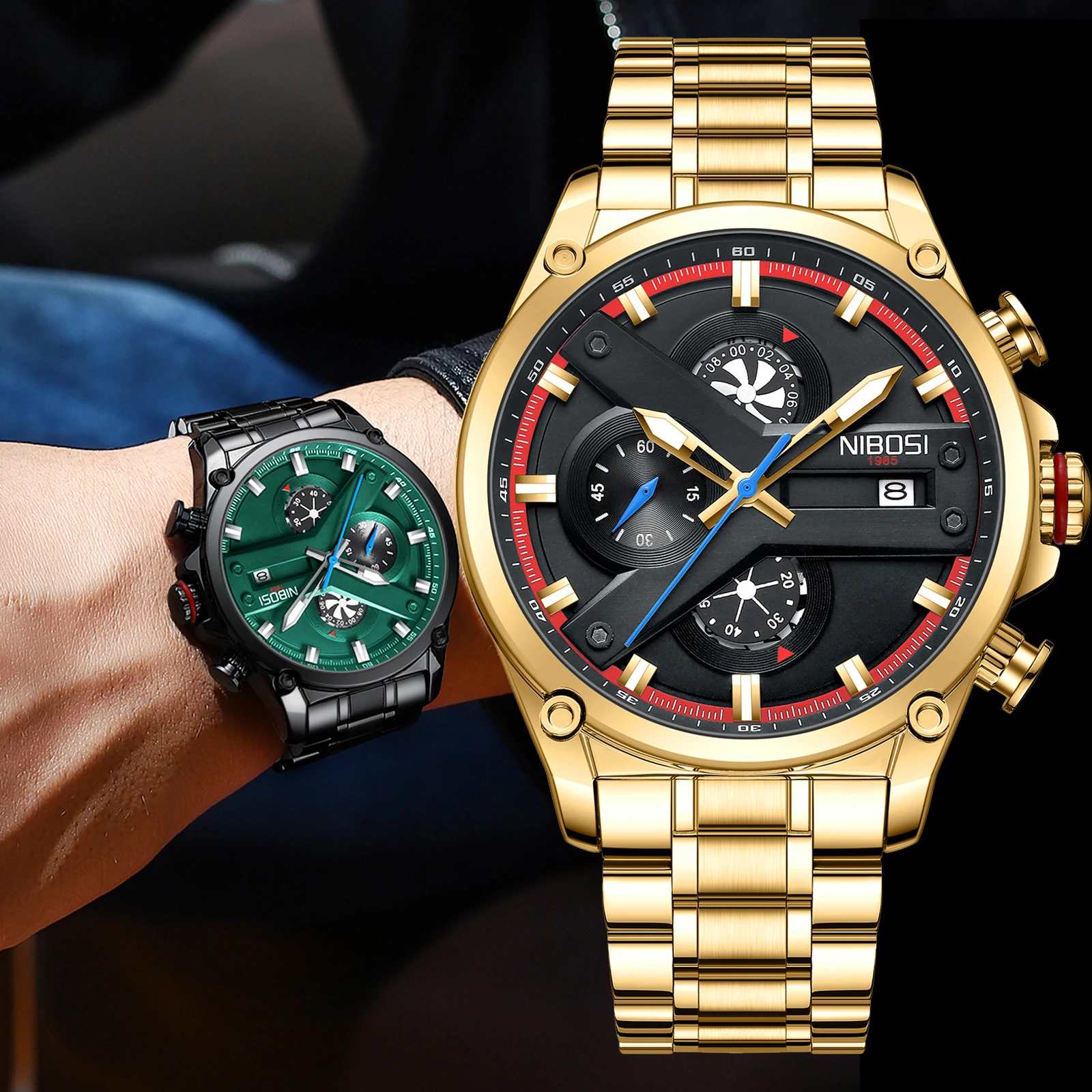 

NIBOSI Relógio Masculino Sports Mens Watches Top Brand Luxury Waterproof Quartz Wristwatch Date Chronogrph Watch for Men Clock