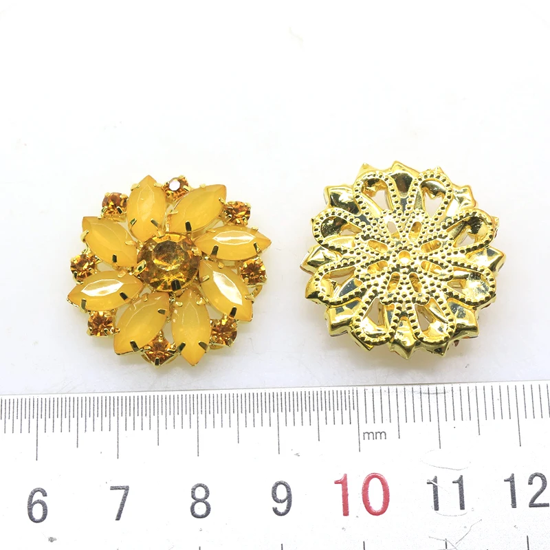 Новинка 5 шт./лот 25 мм кнопки для одежды золотой цвет закругленные петлицы