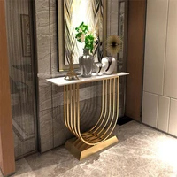 luxury rock stone console table simple modern porch decorative desk home living room furniture black white golden frame