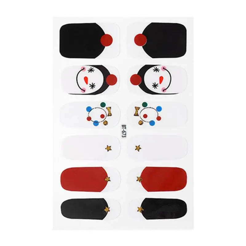 12 наконечников полное покрытие наклейки для ногтей французские Eggflower маргаритки