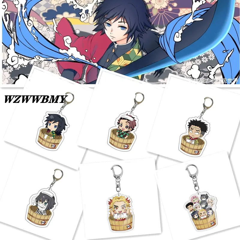 

Anime Demon Slayer Keychain Brinco Blade Of Ghost Key Chains Choker Kamado Tanjirou Same Jewelry Fans Brelok Gift