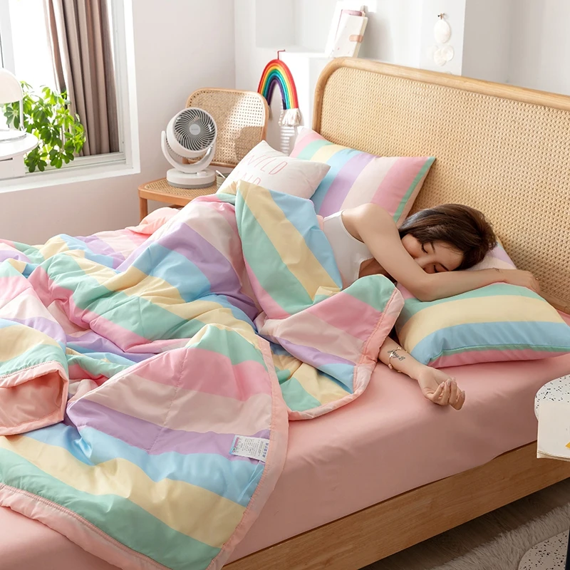Kawaii Крутое летнее одеяло A/B двухстороннее мягкое искусственное покрывало