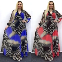 md african print chiffon dresses for women long sleeve evening gowns plus size muslim fashion abaya 2021 new party ankara attire
