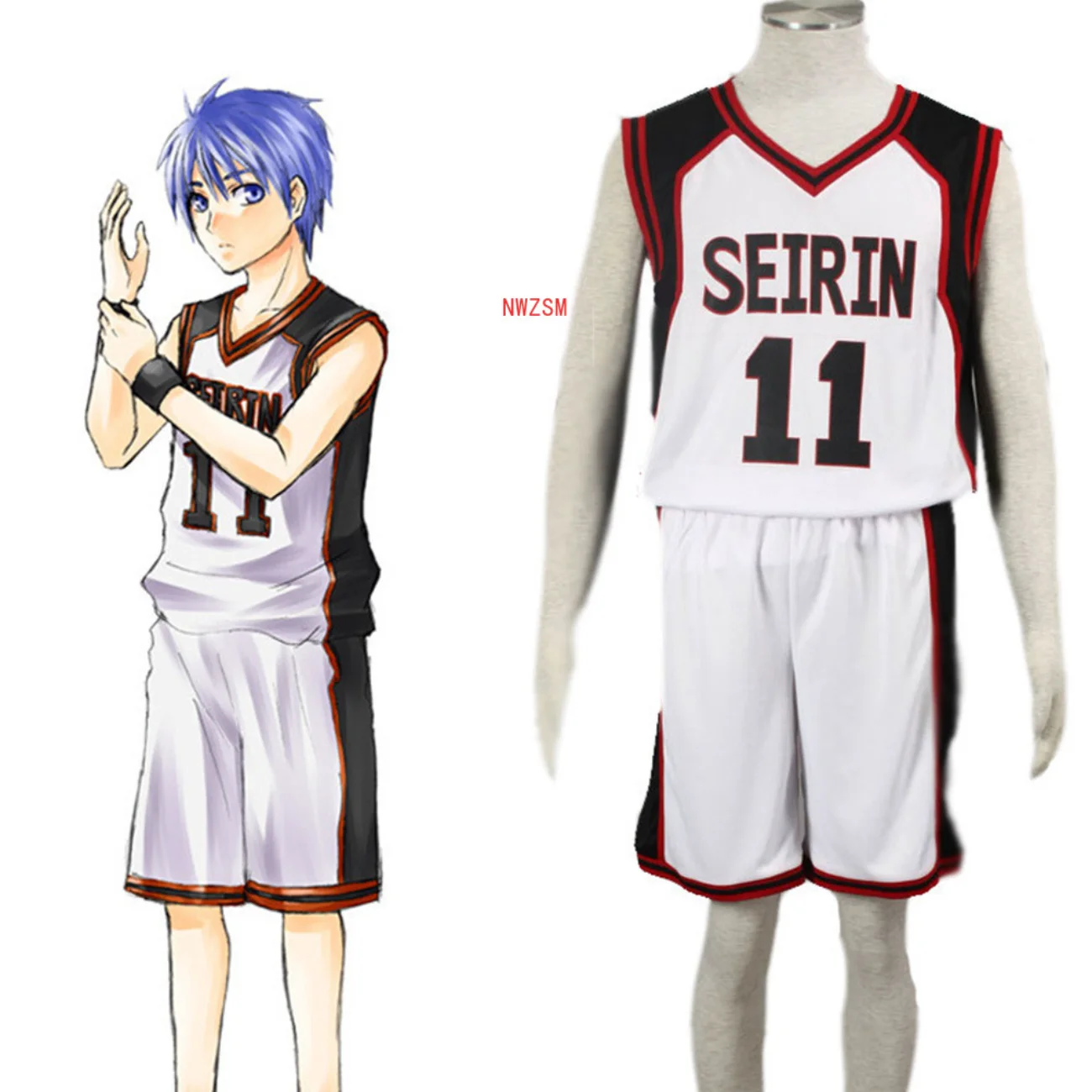 

Kuroko no Basuke SEIRIN Basket Ball Uniforms Cosplay Costume Kuroko's Basketball Kuroko Tetsuya Men & Women Sportswear Jersey