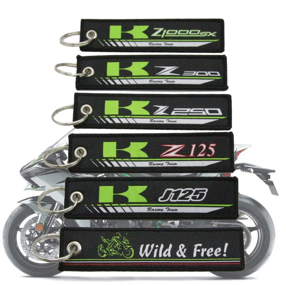 Модный автомобильный брелок для мотоцикла с вышивкой как кривая KAWASAKI Z1000SX Z300 Z250