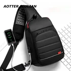 Мужская Уличная водонепроницаемая сумка-мессенджер на молнии с защитой от кражи, рюкзак с USB-зарядкой