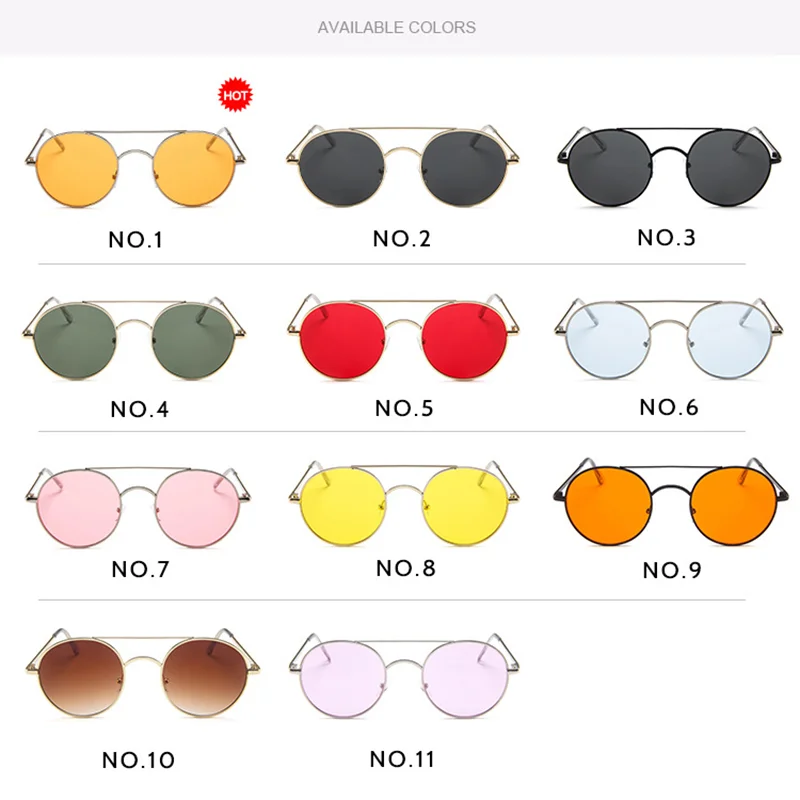 

AKAgafas Round Frame Sunglasses Women 2021 Trend Double Beam Sun Glasses Vintage Lady Luxury Eyeglasses Oculos De Sol Feminino