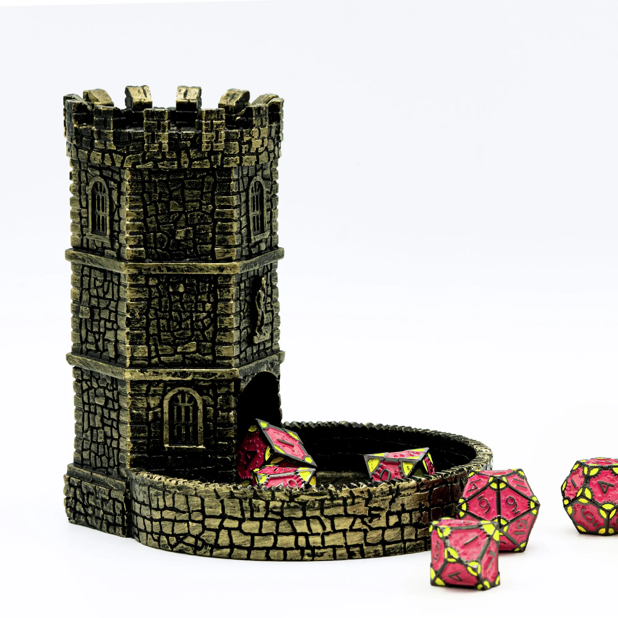 

Resin Dice Tower Die Roller Castle Rolling Case City Wall Ancient Tower forDND, Board Game, D&D, RPG