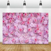 laeacco wedding photo backdrops pink roses flowers wall floral newborn baby shower birthday photography backgrounds photo studio