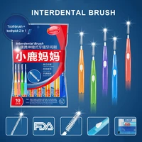 10 piecesset of adult interdental brushing interdental brush retractable oral cleaning dental floss flossing oral hygiene