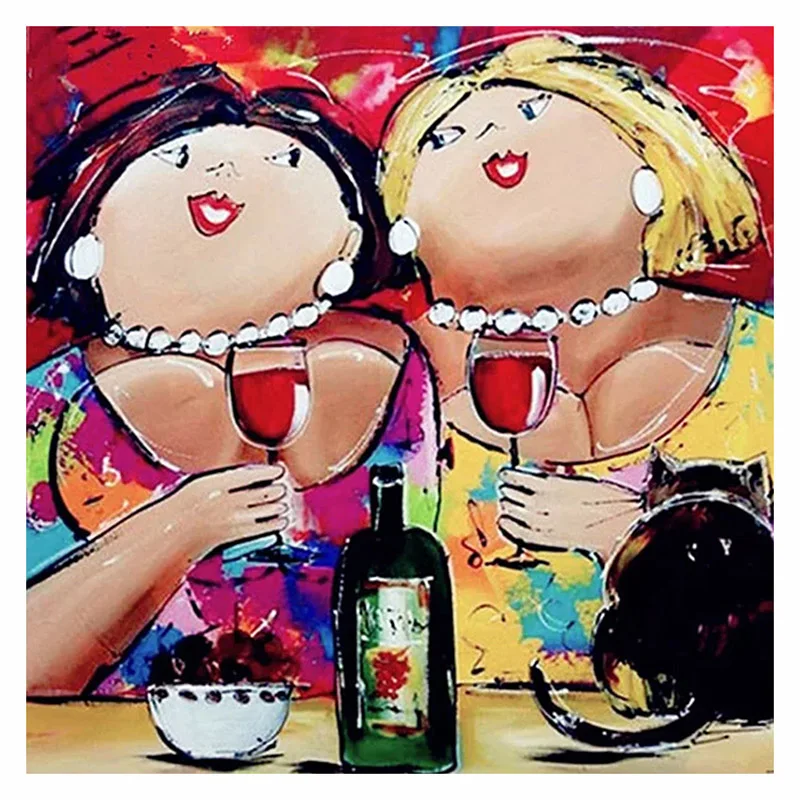 

Needlework,DMC DIY Sets For Full embroidery Cross-Stitch Kit,Printed on Canva Best friend Pictures,Home Decor