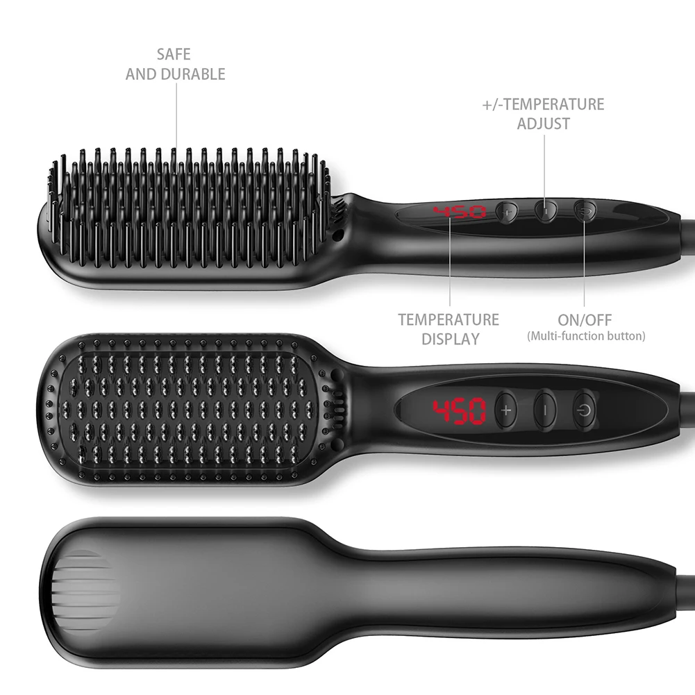 

2020 Electric Negative Ion Digital Display Comb Hair Straightener Styling Brush Tool Hairdressing Styling Tool