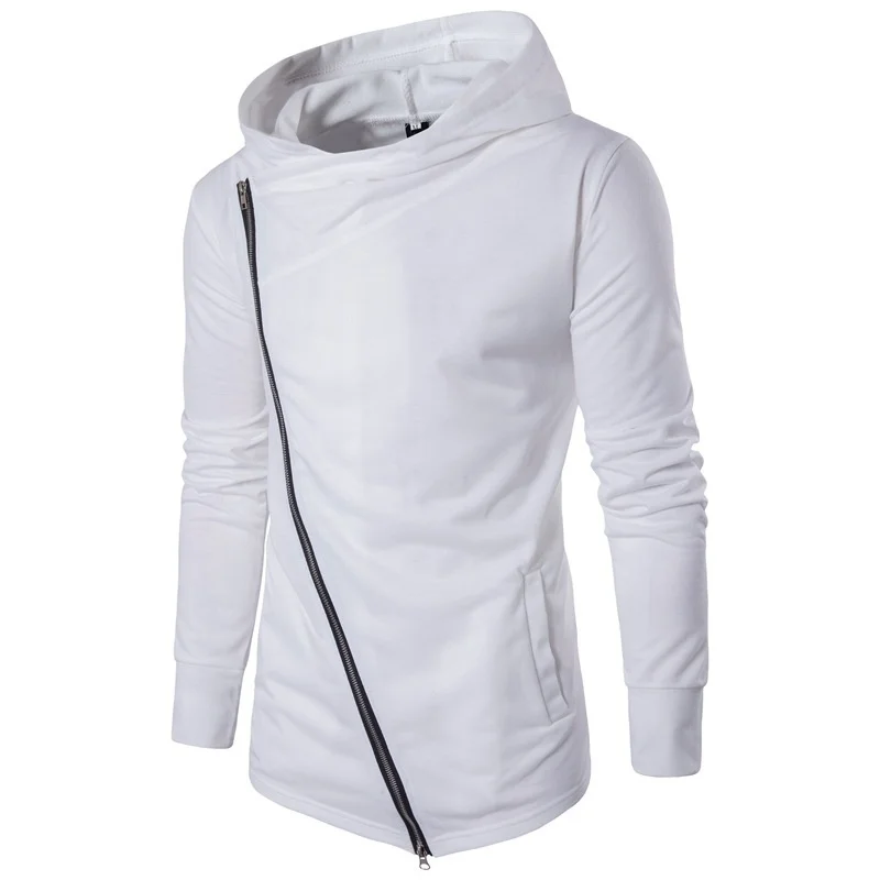 Модный мужской повседневный кардиган ZOGAA с диагональной молнией свитшот