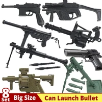 8set can launch bullet gun model cannon rocket assembling toys gatlin building construction mortar military decoration gift