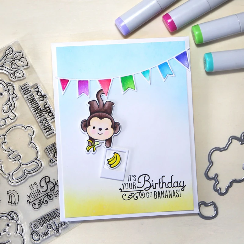 Обнимающие обезьяны и много любящих прозрачных штампов для самостоятельного