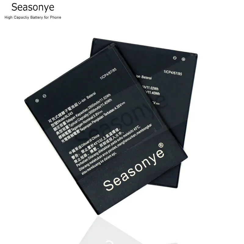 Seasonye 2900mAh / 11.02Wh BL243 BL 243 телефонный Сменный аккумулятор для lenovo Lemon K3 Note K50-T5 A7000 A5500