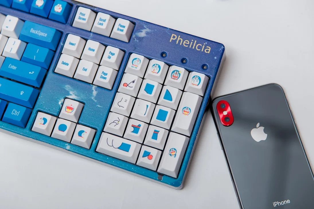 

1 set 60/87/104 keys for Doraemon PBT Dye Sublimation Keycap mechanical keyboard Key caps for MX switches