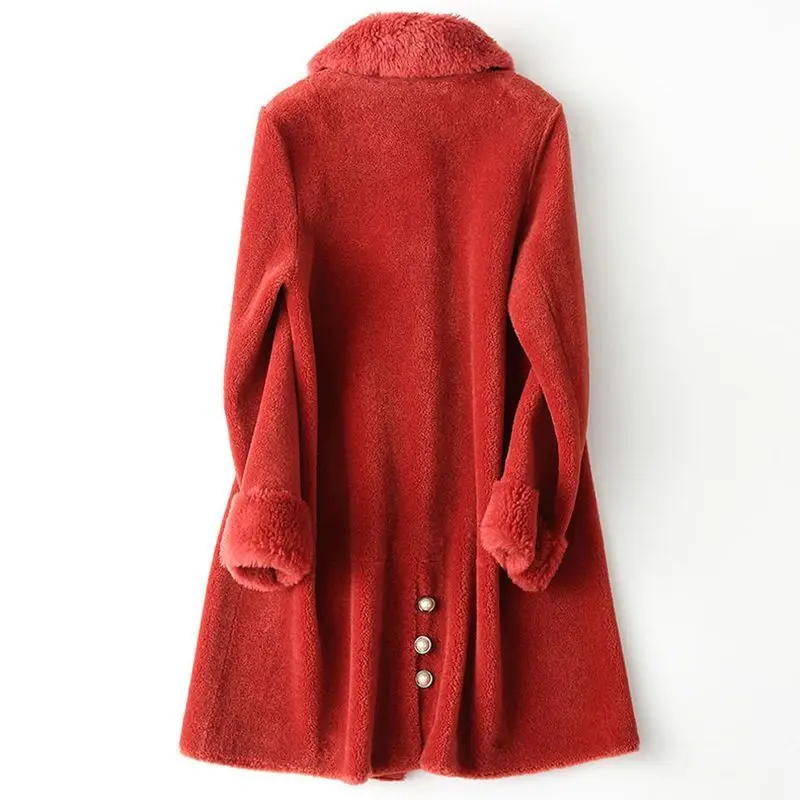 

Women 2020 Autumn Winter Solid Real Lamb Fur Coat Female Natural Sheep Shearing Fur Wool OverCoat Ladies Casual Fur Outwear Y116