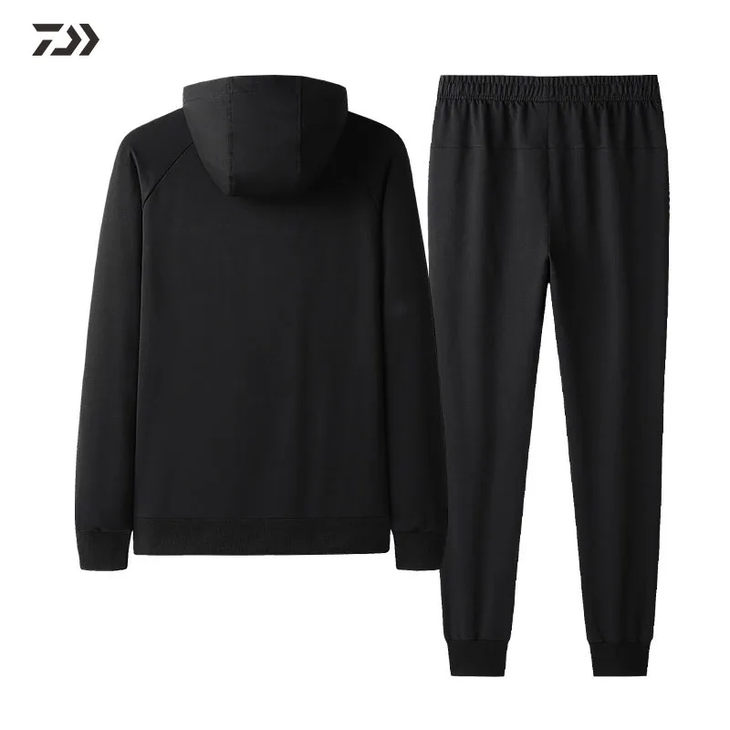 

Daiwa Clothing Autumn Cotton Outdoor Camping Hiking Sport Set Loose Hooded Sportswear for Fishing Casual Plus Size Fishing Wear