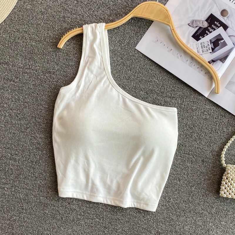 

Korean Autumn Womens Short Cropped cotton Tank Tops New 2021 Fall Fashion Ladies' Casual cotton Crop Tanks