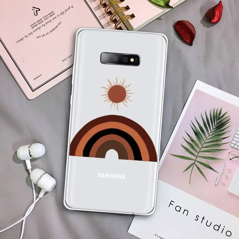 

Golden sun glitter pattern Phone Case Transparent For Samsung Galaxy S A 5 7 8 9 2015 20 edge plus 10 e lite 2019