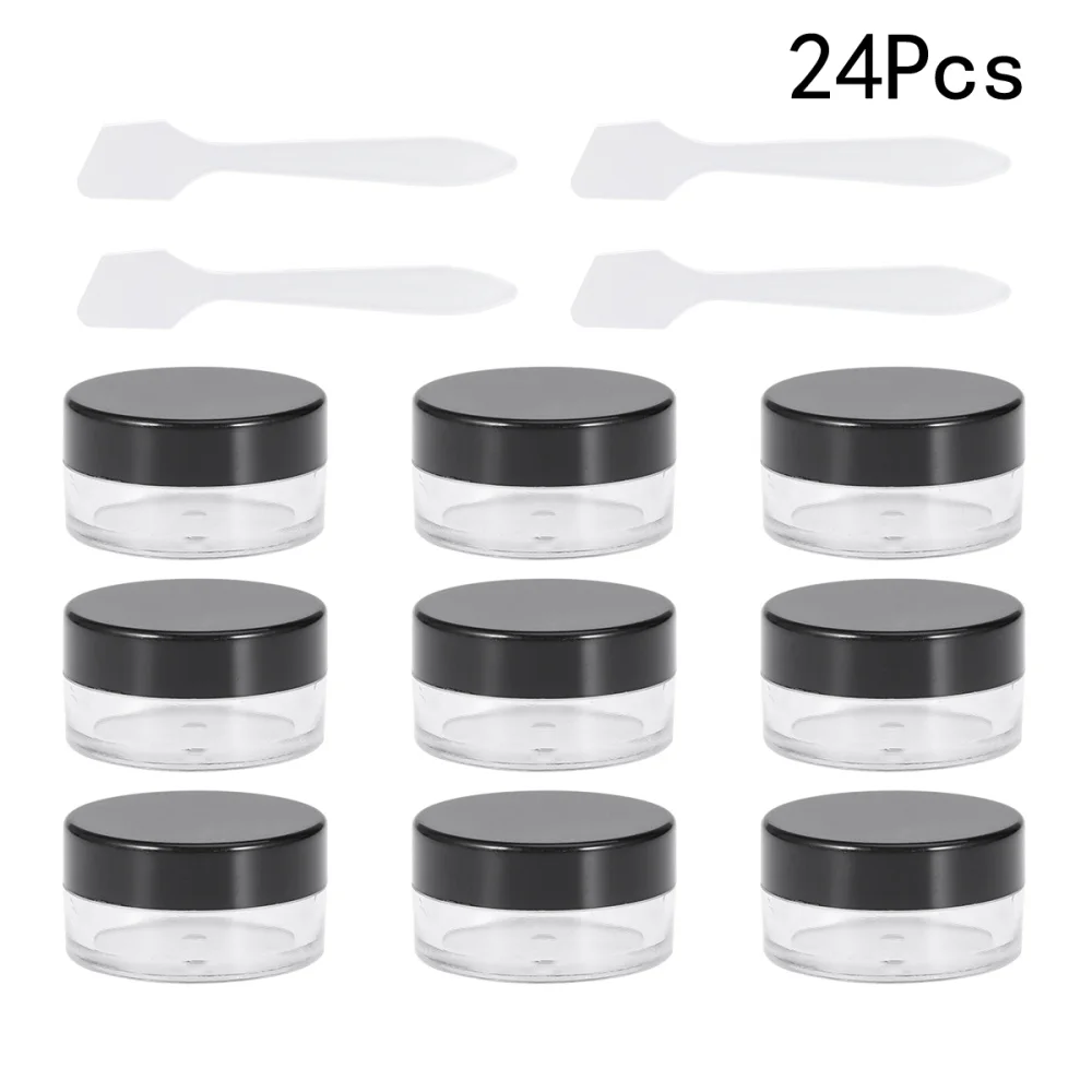 

20 Pcs 5g Round Cream Box Cream Bottle Cosmetic Separated Bottle Empty Travel Bottle and 4 Pcs Swab )