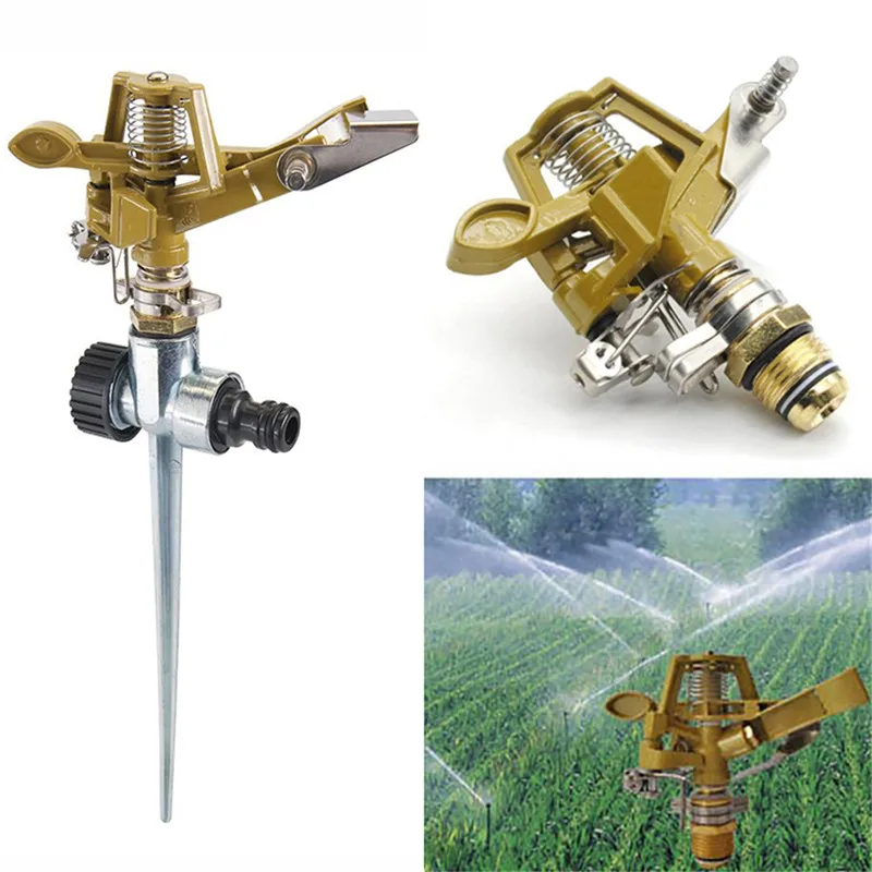 

Распылитель ротационная Оросительная 360 градусов для газона, сада, двора, гольфа, травы, металлический импульсный шип, разбрызгиватель для в...