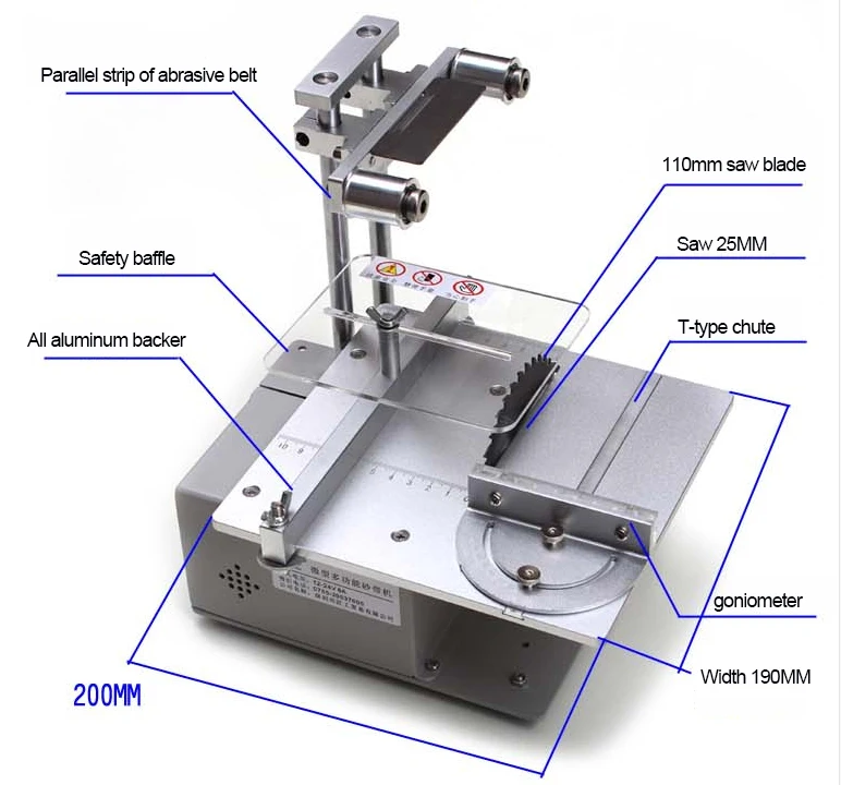 Настольная пила многофункциональный мини станок для резки микро бензопилы
