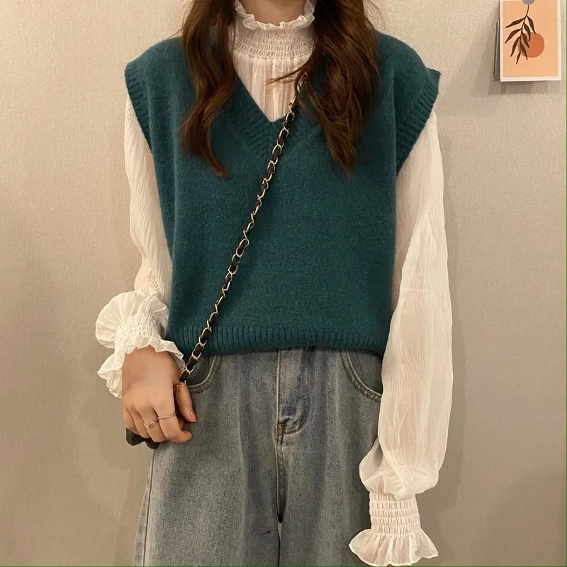 

Свитер женский осенний трикотажный, теплый, однотонный